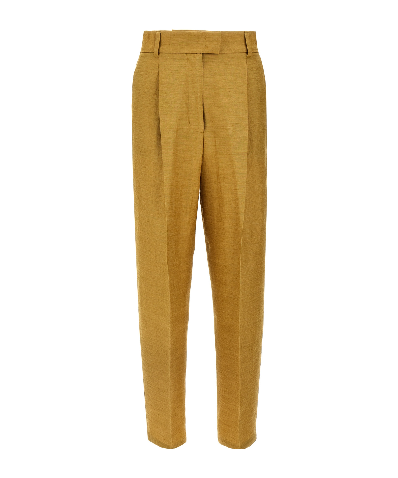 Max Mara Trousers Featuring Front Pleats And Back Pockets In Brown