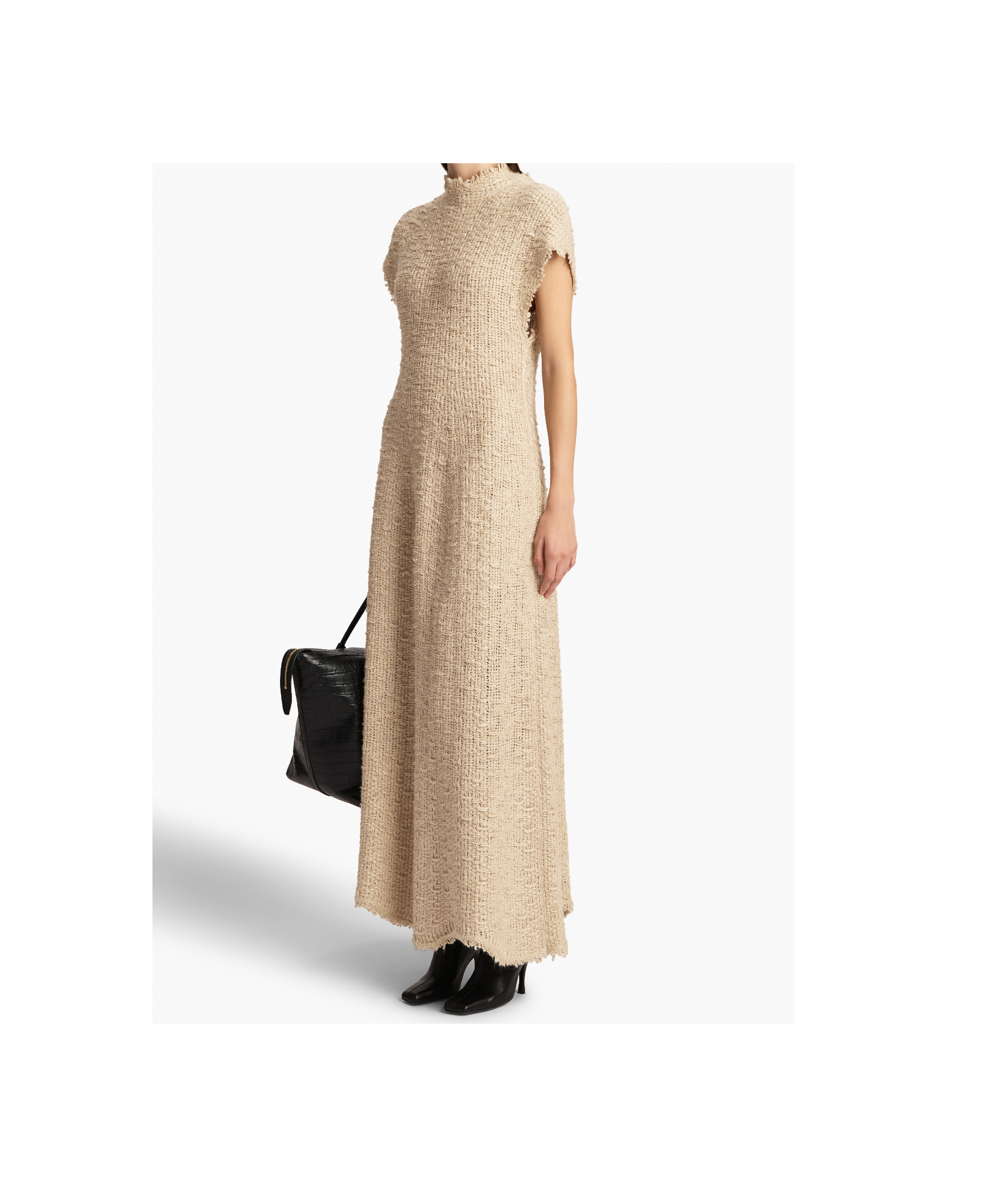 Khaite Ema Knit Hemp-silk Maxi Dress In Nude