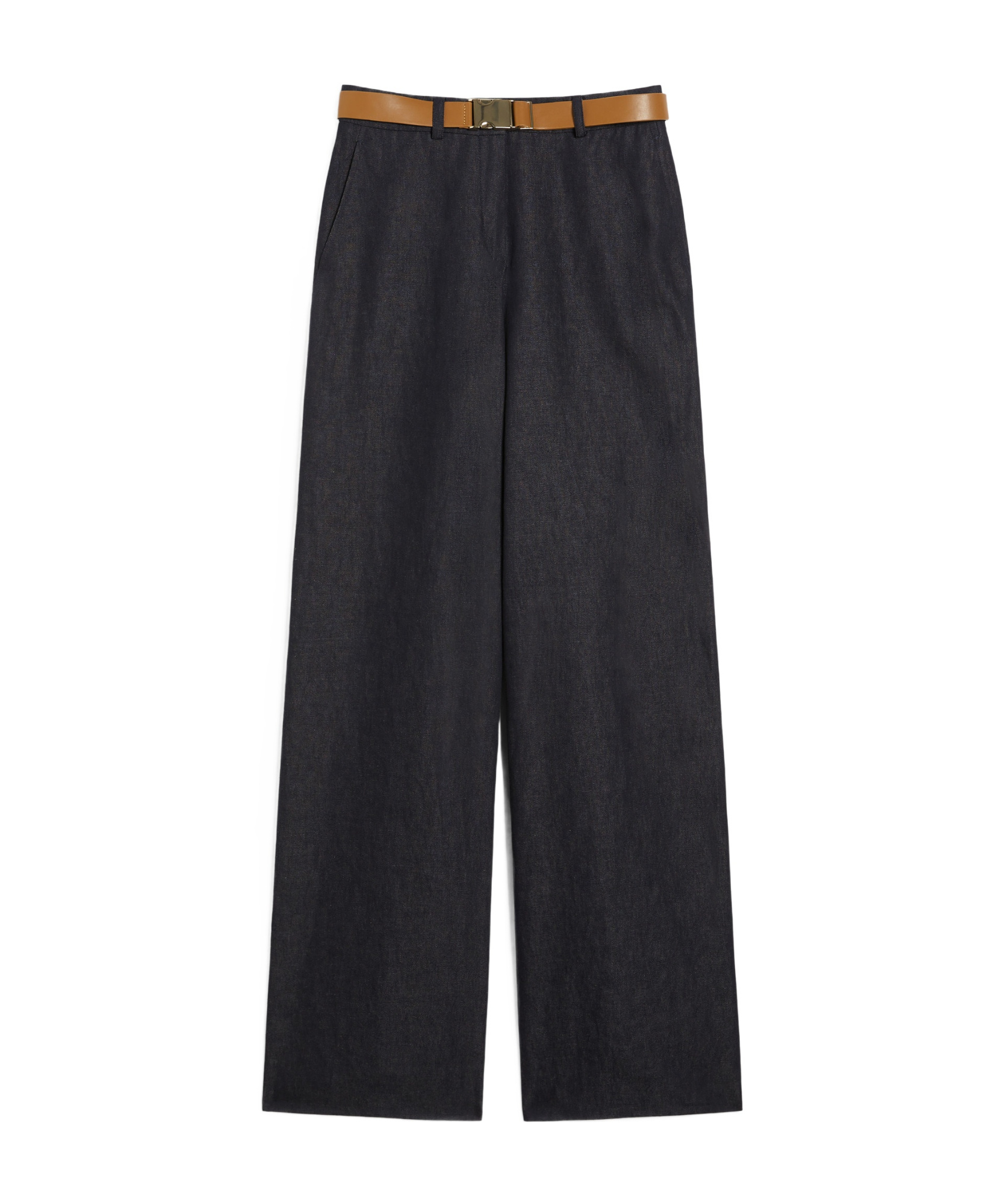 Max Mara Cotton And Linen Trousers In Black