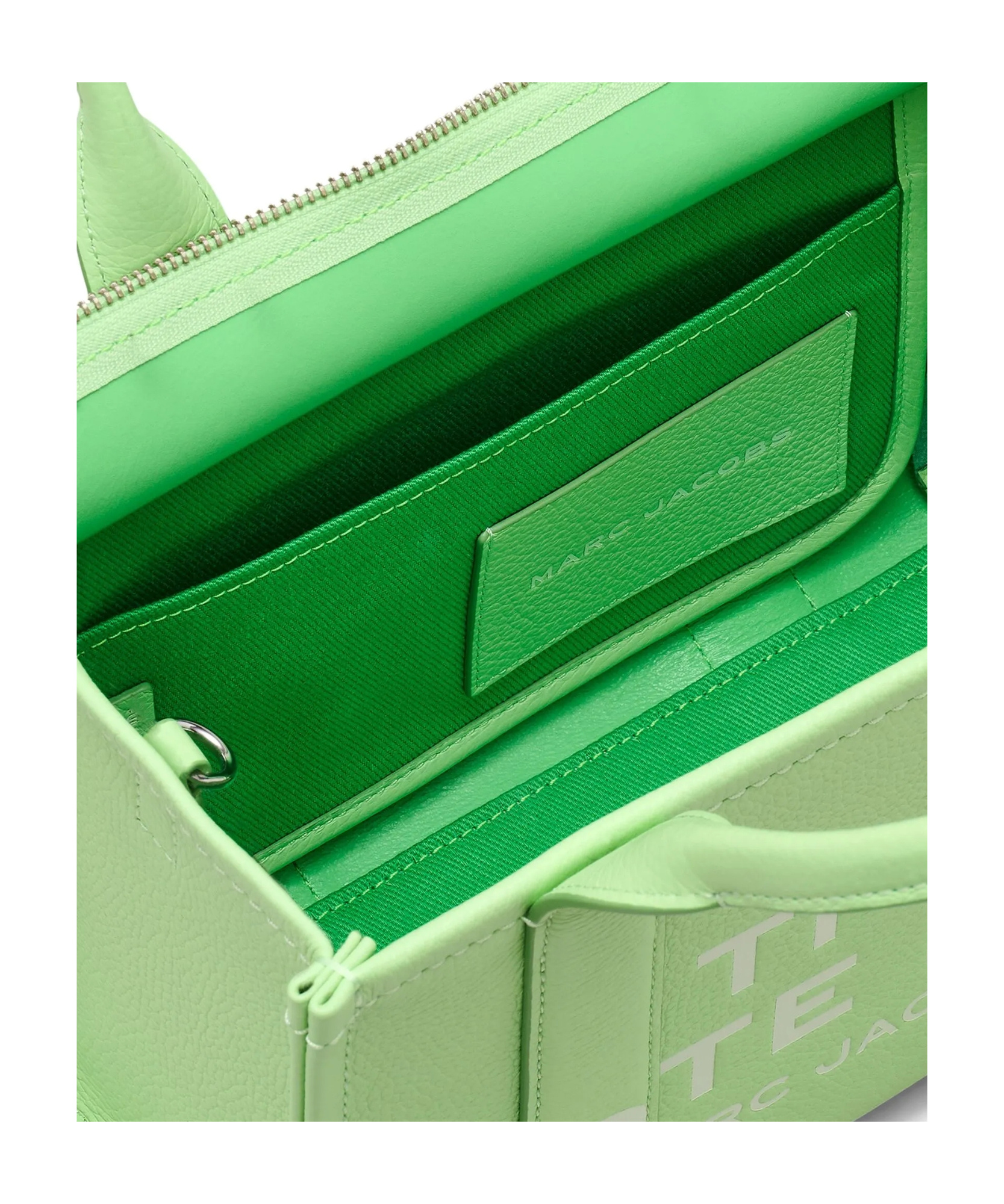 Marc Jacobs Medium Logo Leather Tote Bag In Green