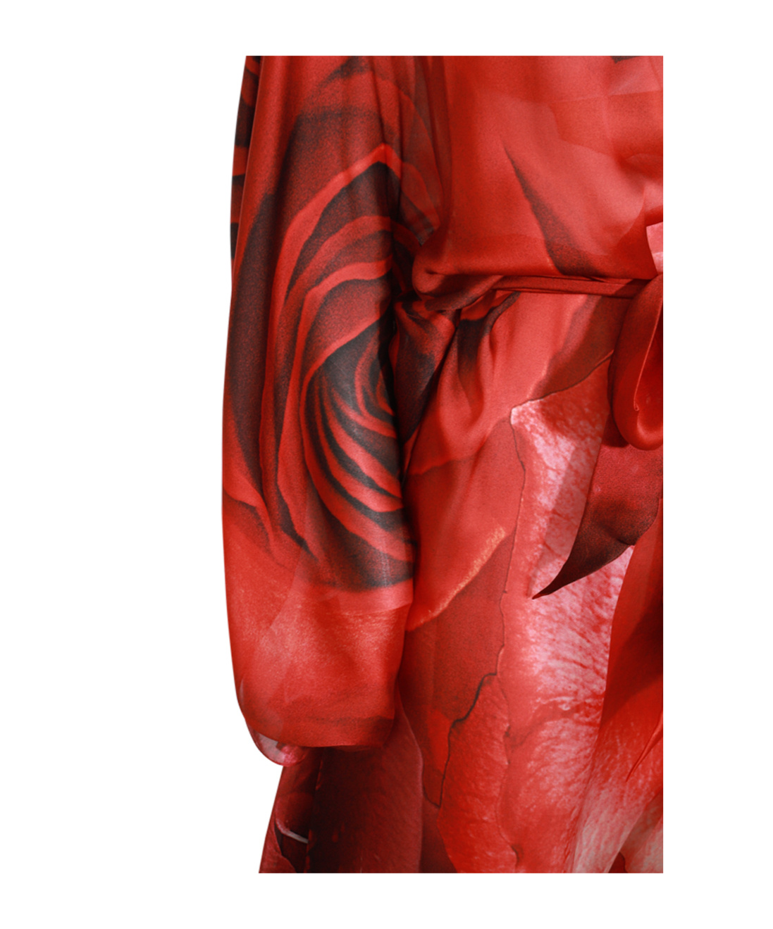 Shop Roberto Cavalli Rose-print Silk Kaftan Dress In Red
