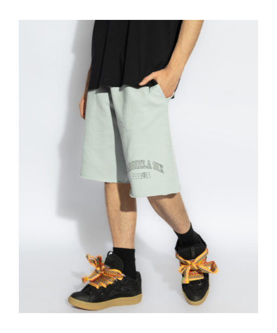 Mm6 Maison Margiela Logo-print Track Shorts In White