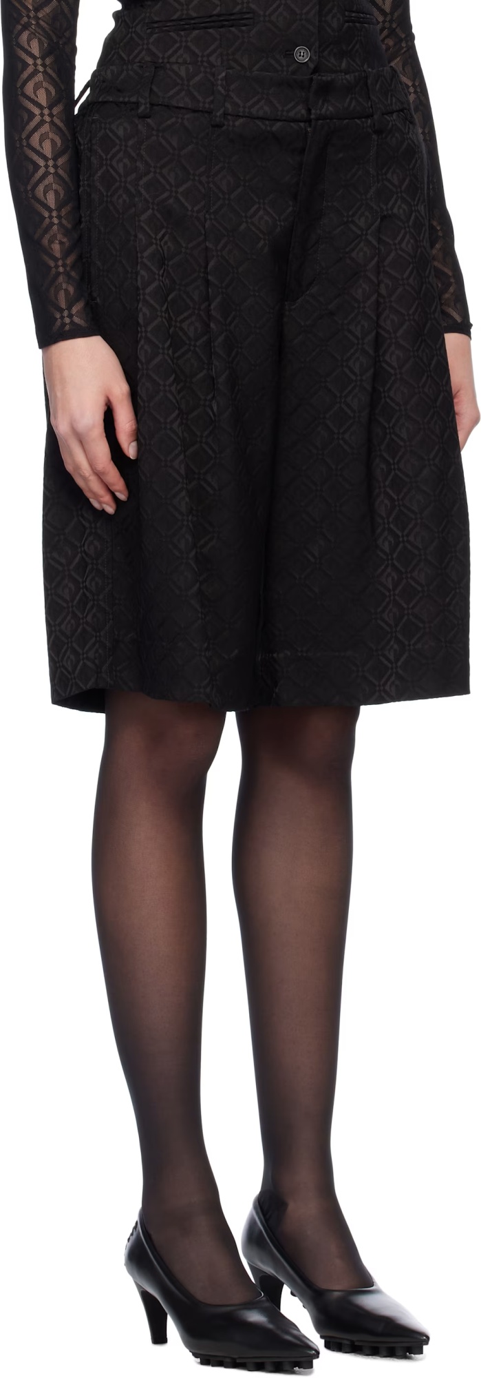 Marine Serre Diamond Jacquard Cut Shorts