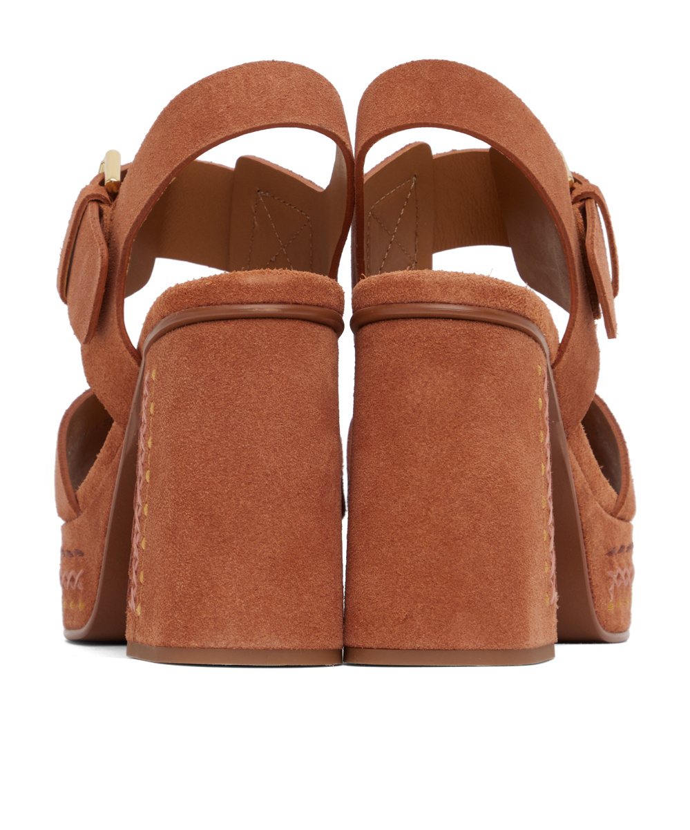 See By Chloé Orange Pheebe Platform Sandals In Brown
