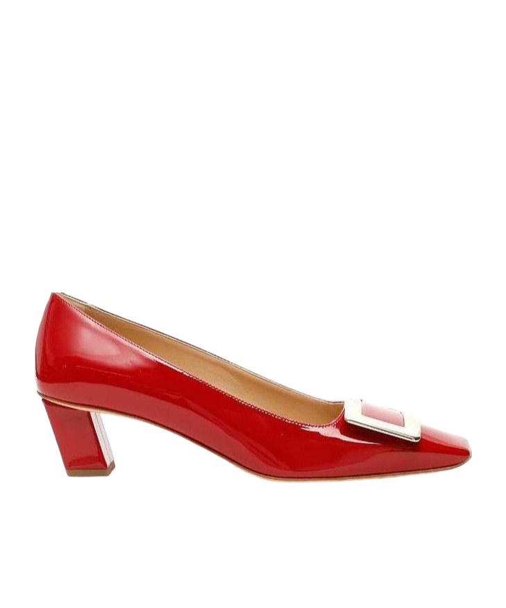 Roger Vivier Belle Vivier Patent Leather Buckle Pumps In Red