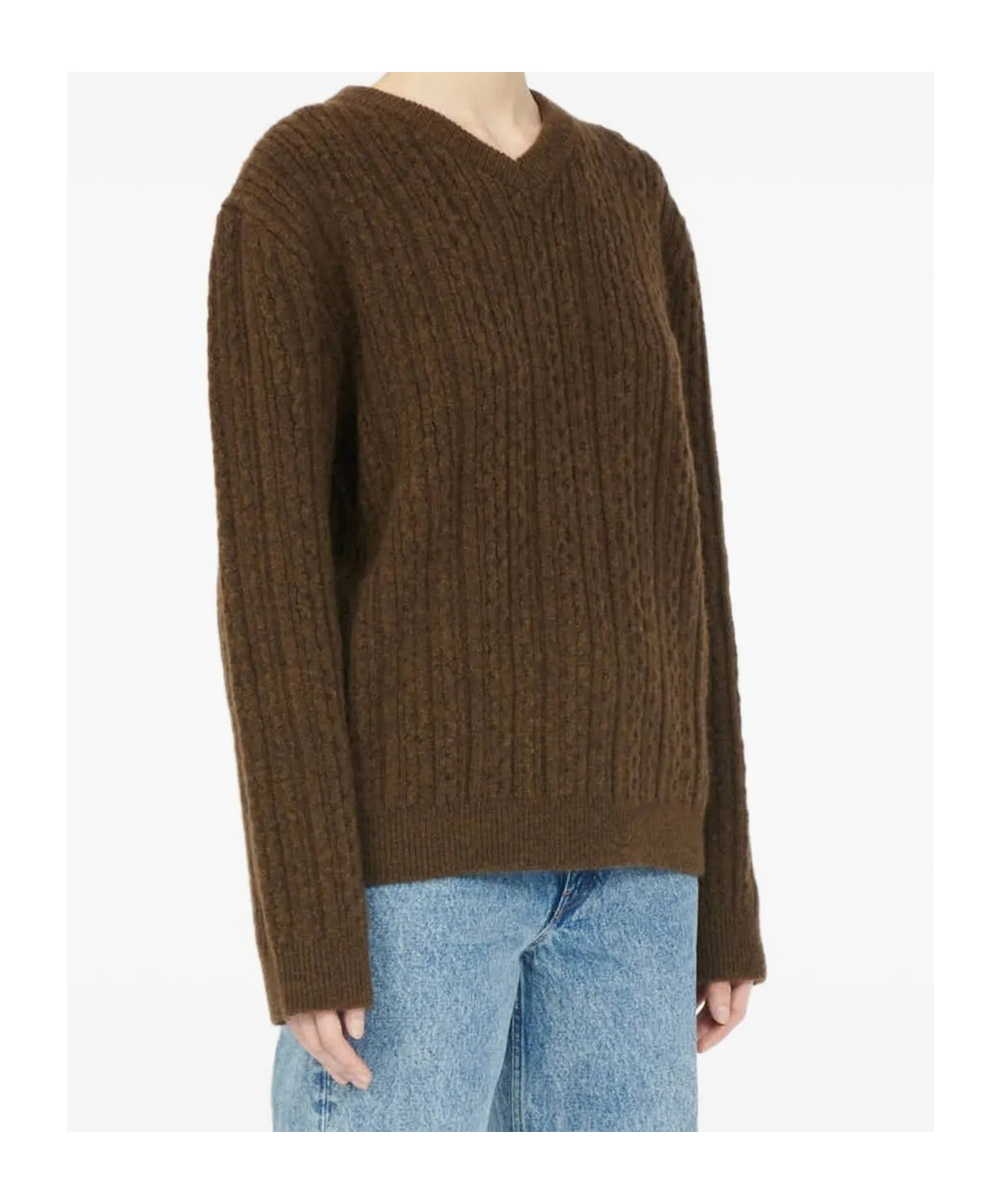 Mm6 Maison Margiela V-neck Ribbed Sweater In Animal Print