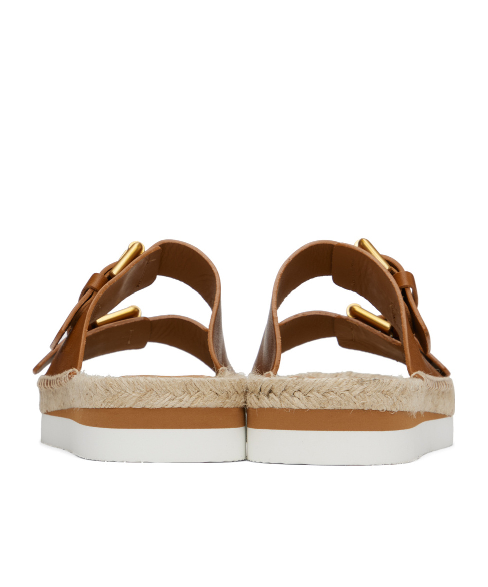 See By Chloé Glyn Platform Buckle Flat Sandals In Brown