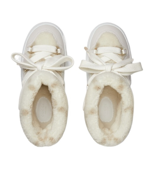 Shop Gucci Faux-shearling Ankle Boots In White