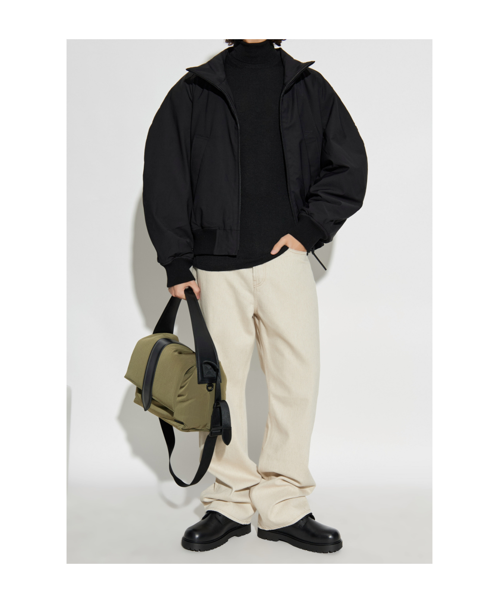 Lanvin Ribbed Turtleneck Sweater In Black