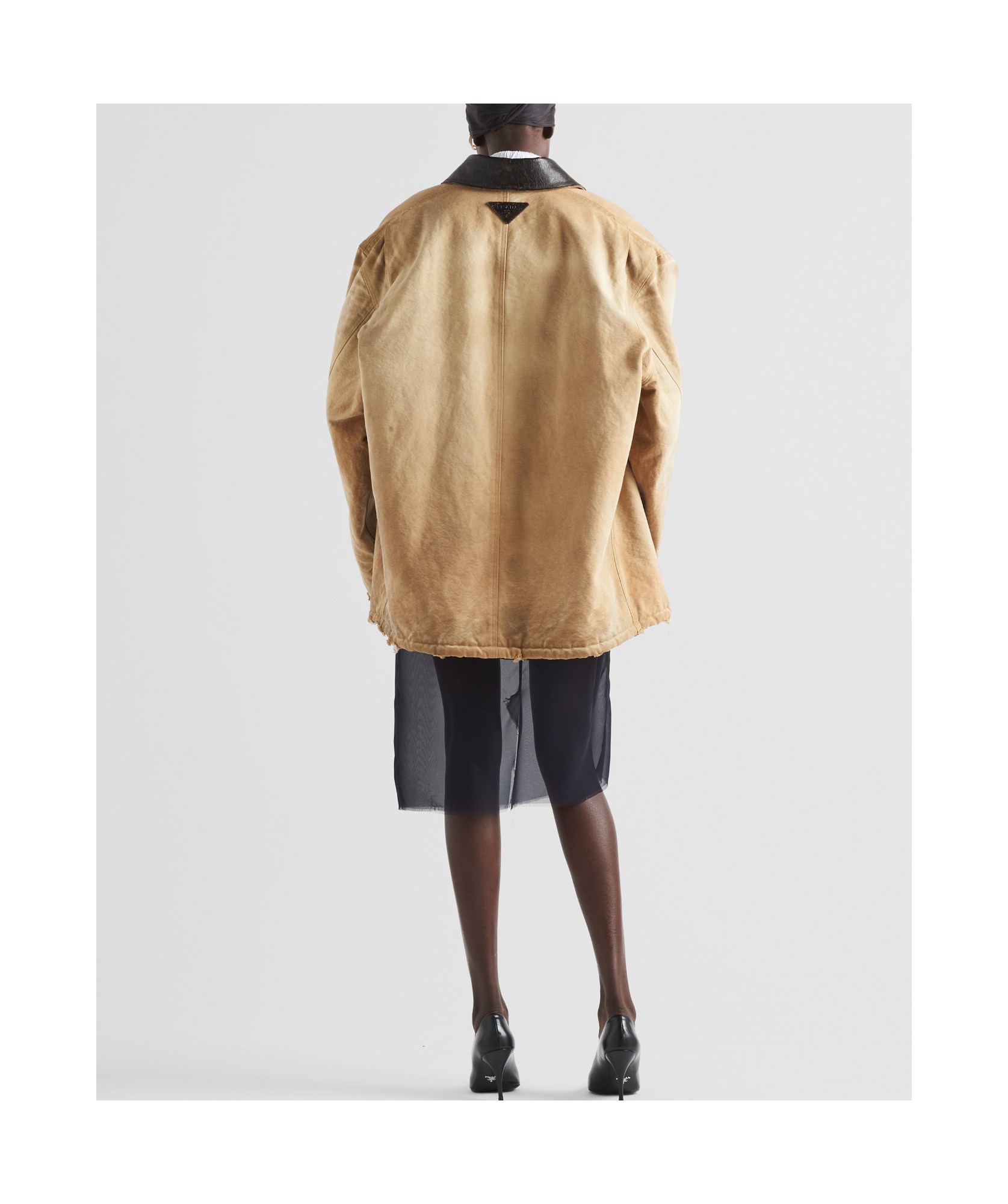 Shop Prada Canvas Jacket In Beige
