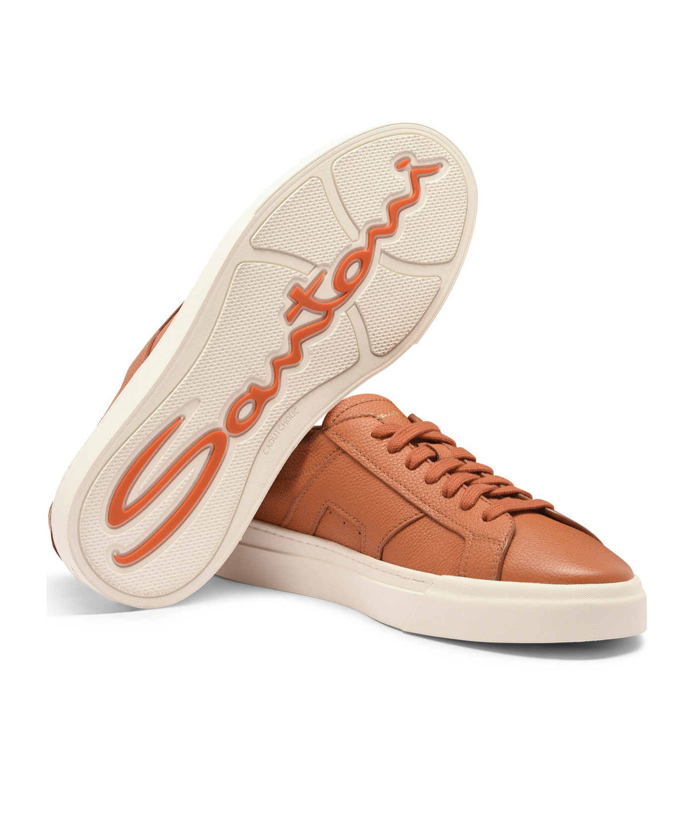 Santoni Men's Double Buckle Lace Up Sneakers In White