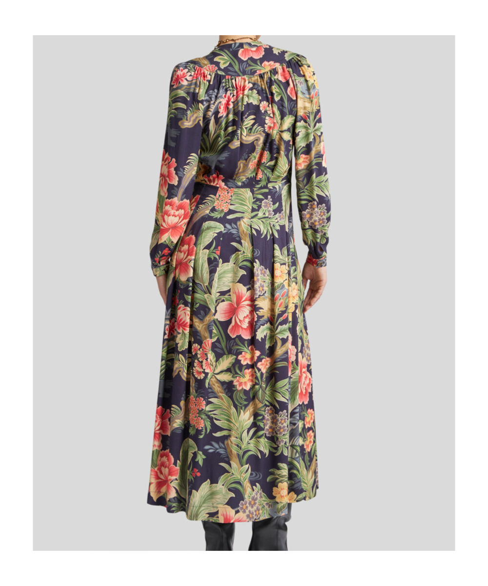 Etro , Printed Twill Shirt Dress, Woman, Navy Blue, Size 50 In Black
