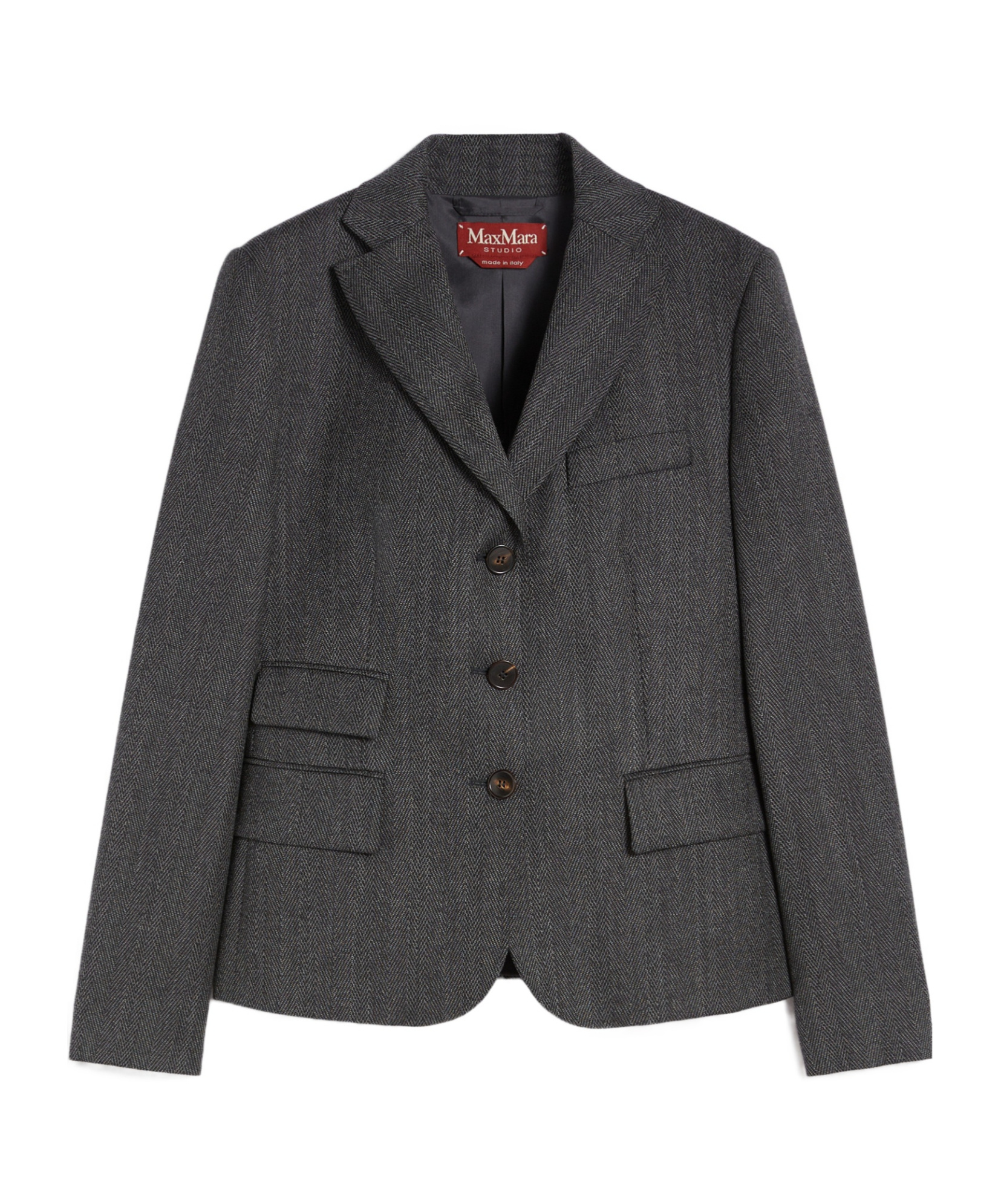 Max Mara Long-sleeved Jacket In Gray