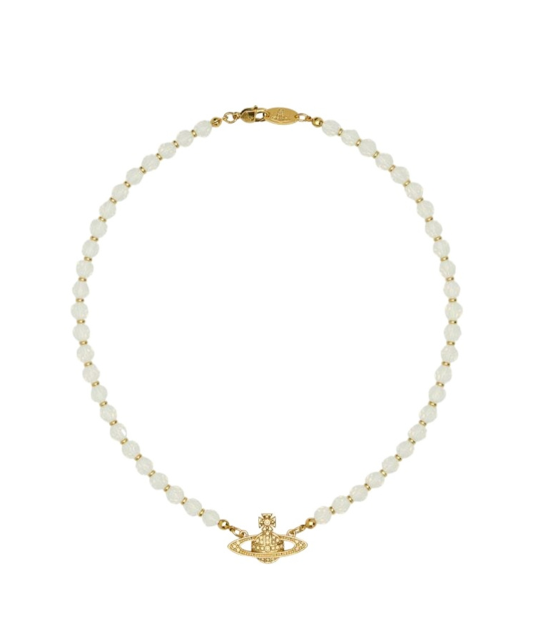 Vivienne Westwood Messaline Orb Plaque Choker In White