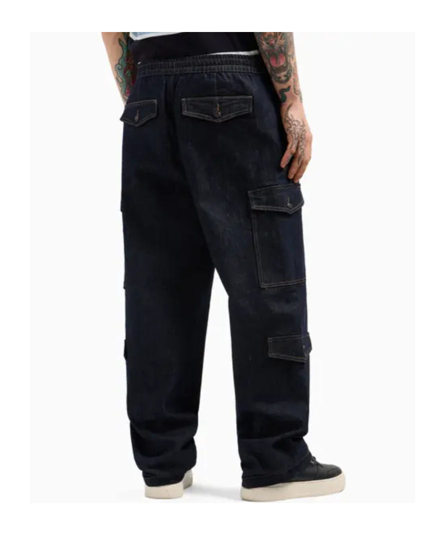 Armani Exchange Elastic Waist Jeans In Black