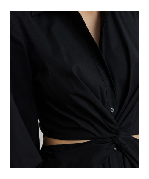 Ralph Lauren Bubble Sleeve Shirtdress In Black