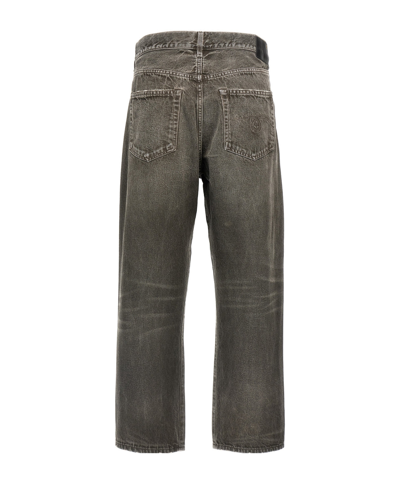 R13 Grey Cross Over Jeans In Gray