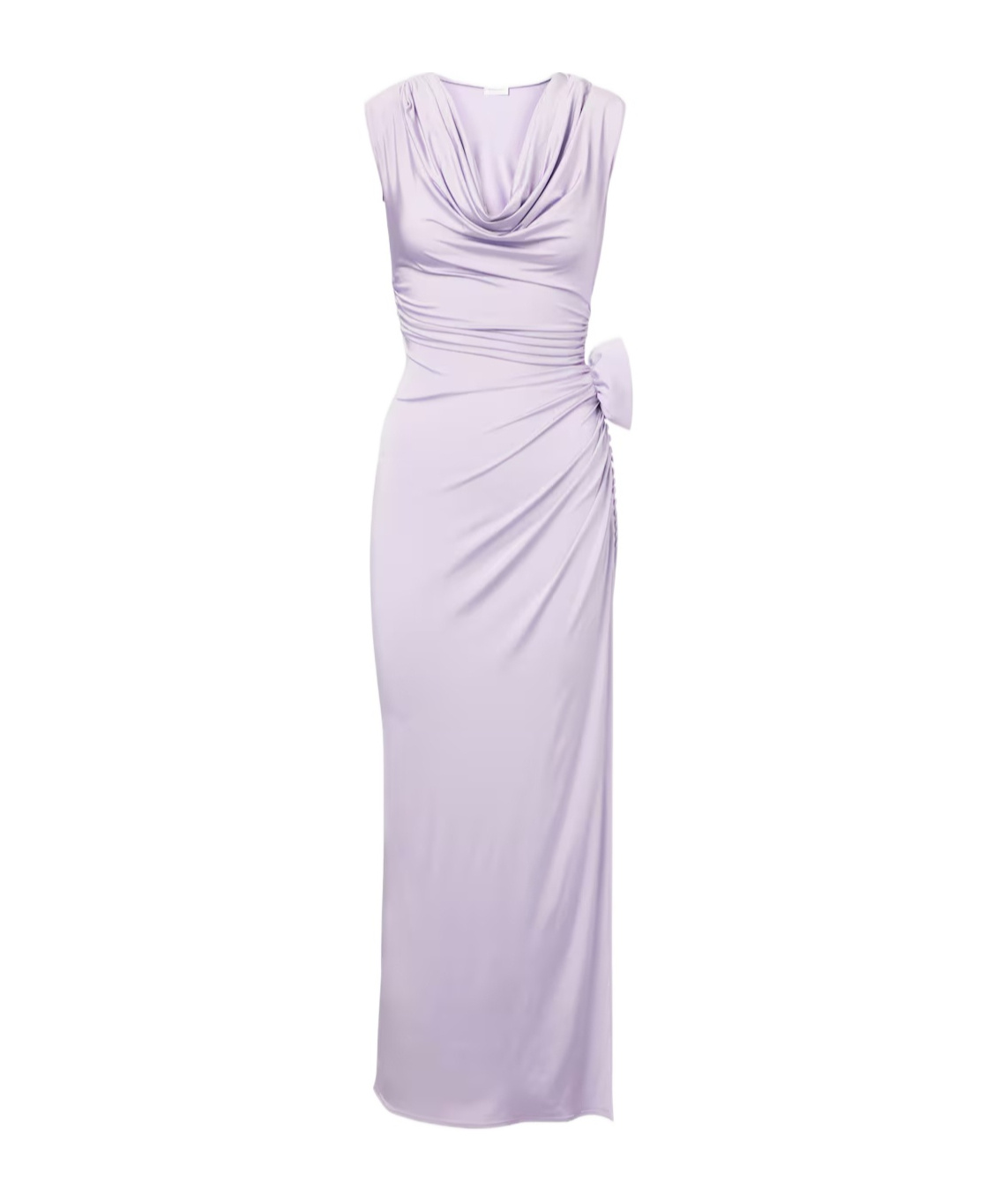 Magda Butrym Draped Floral-applique Jersey Maxi Dress In Purple
