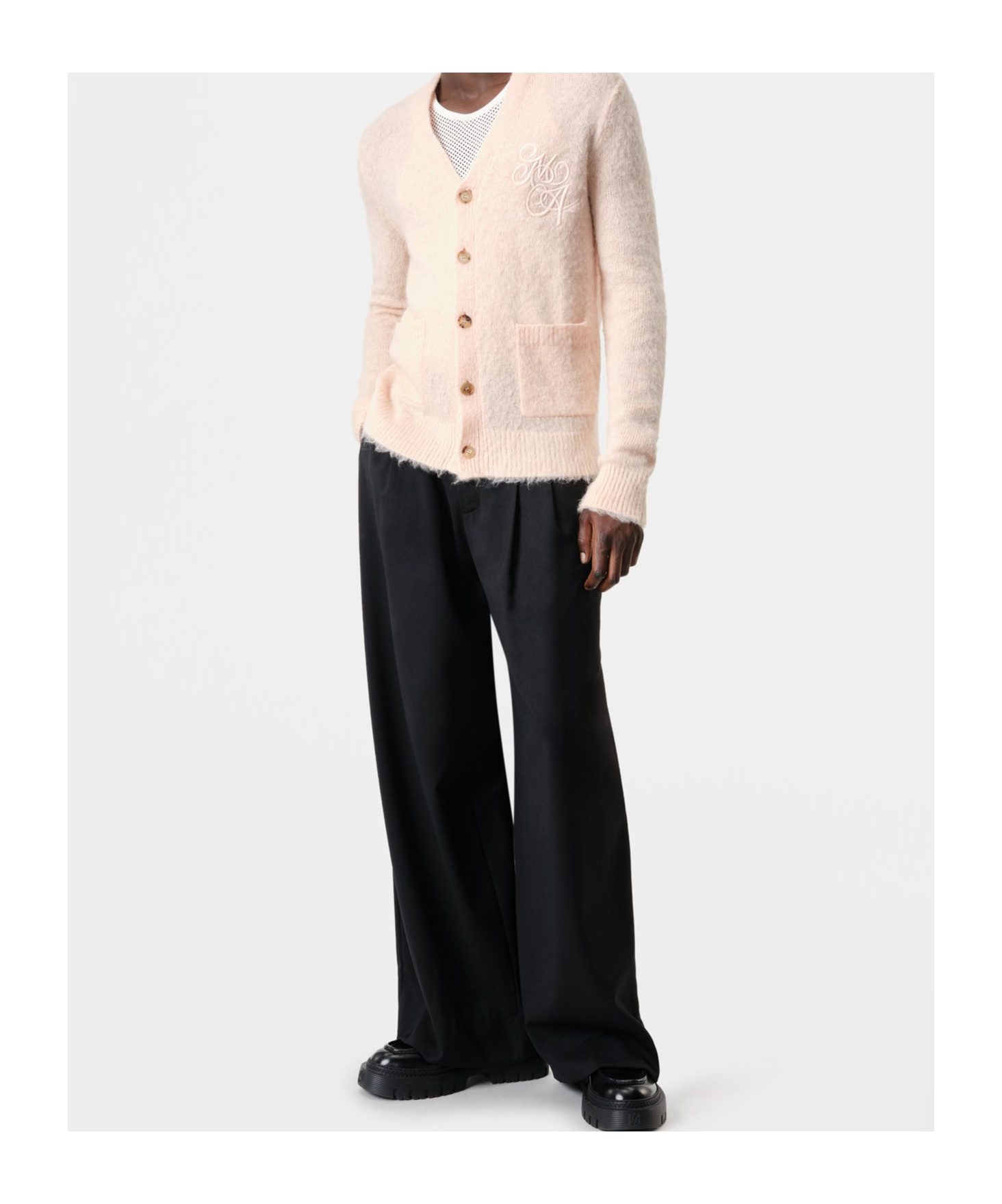 Amiri Ma Swirl Cardigan In Nude
