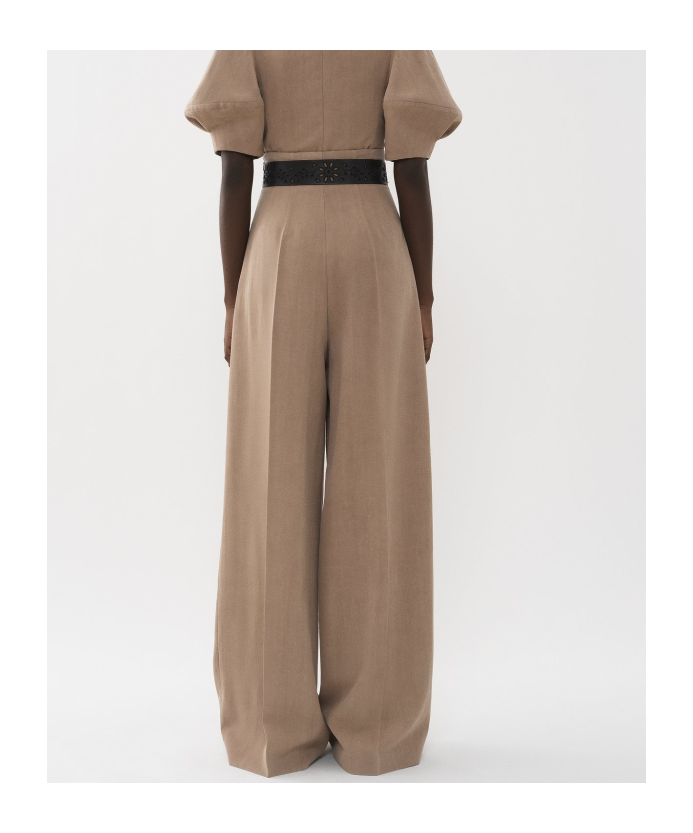 Chloé Virgin Wool Wide-leg Trousers In Nude