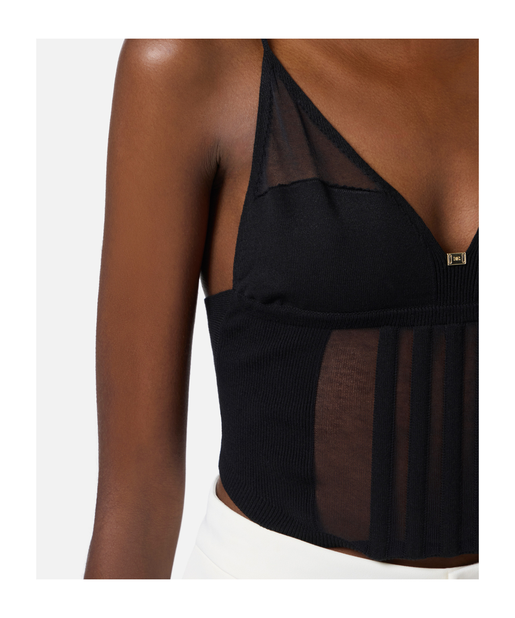 Elisabetta Franchi Corset-style Top In Black