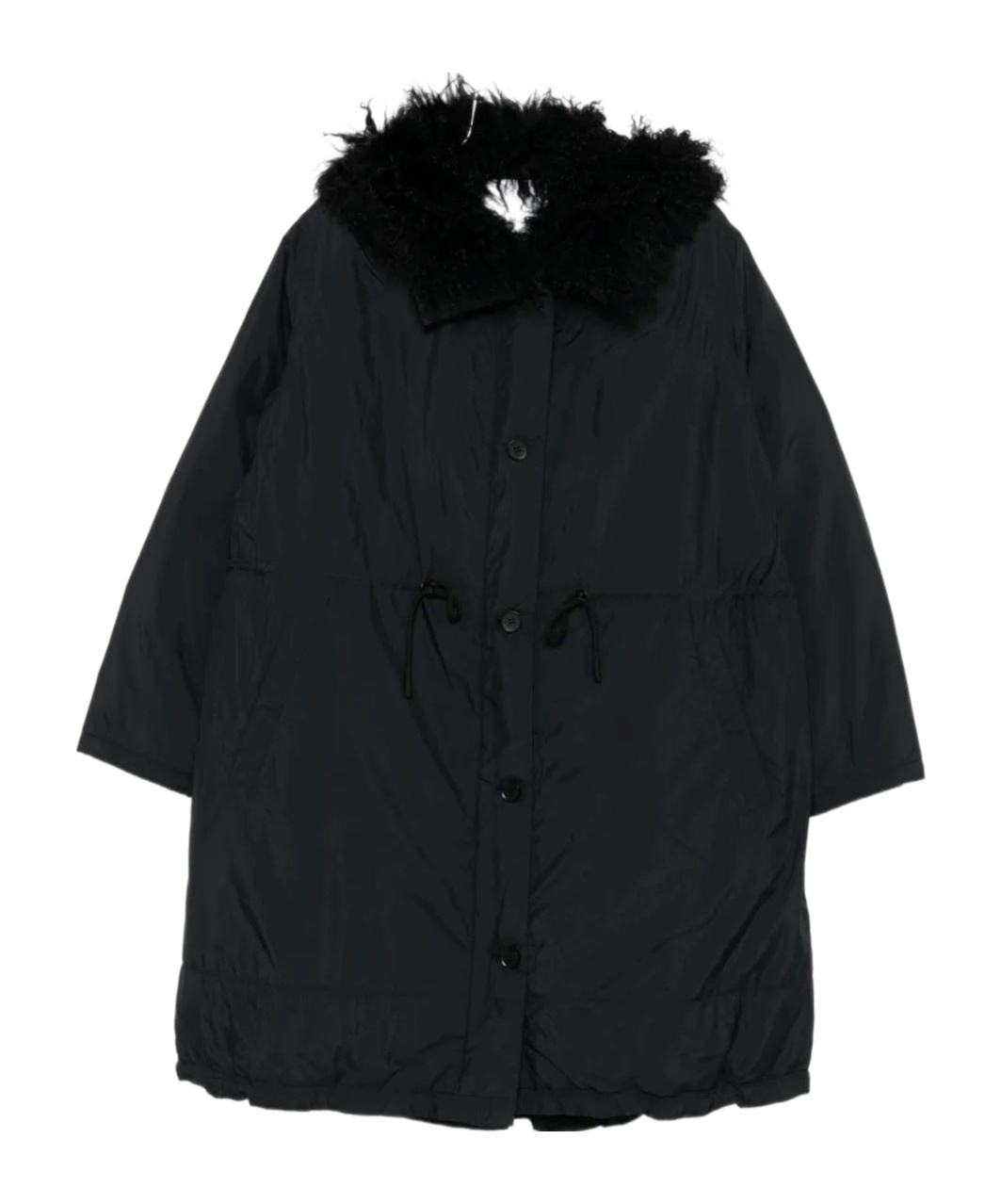 Yves Salomon Faux Fur-trim Jacket In Black