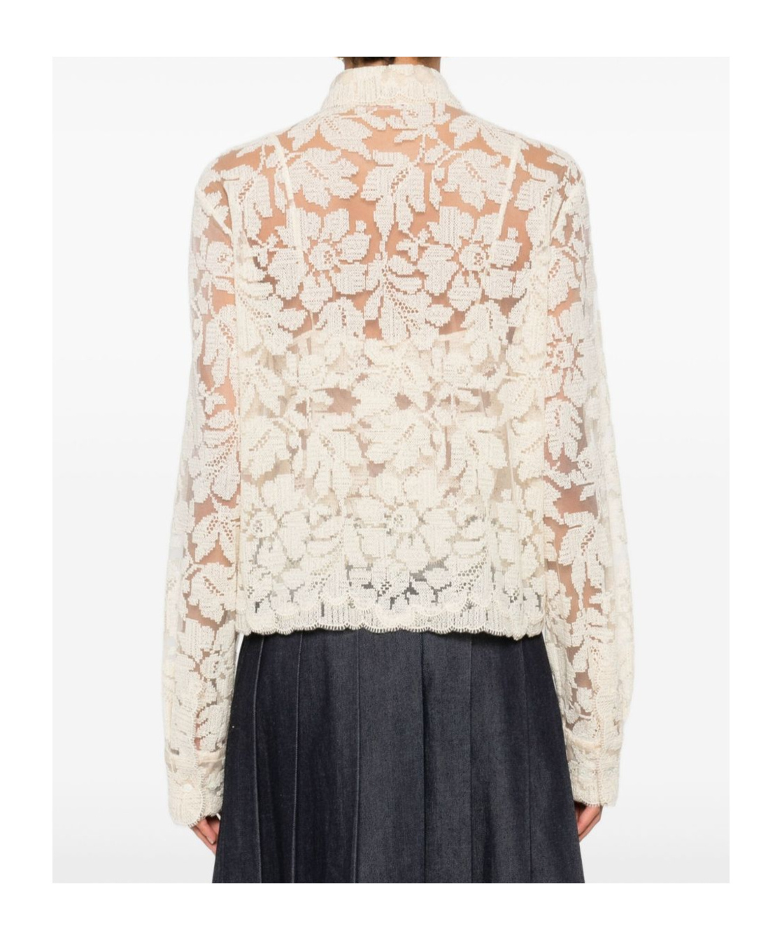 Ermanno Scervino Lace Top And Shirt Set In White