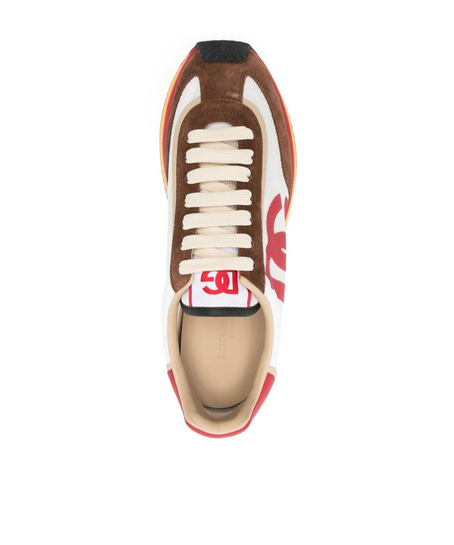 Dolce & Gabbana Mesh And Suede Dg Cushion Sneakers In Multicolor
