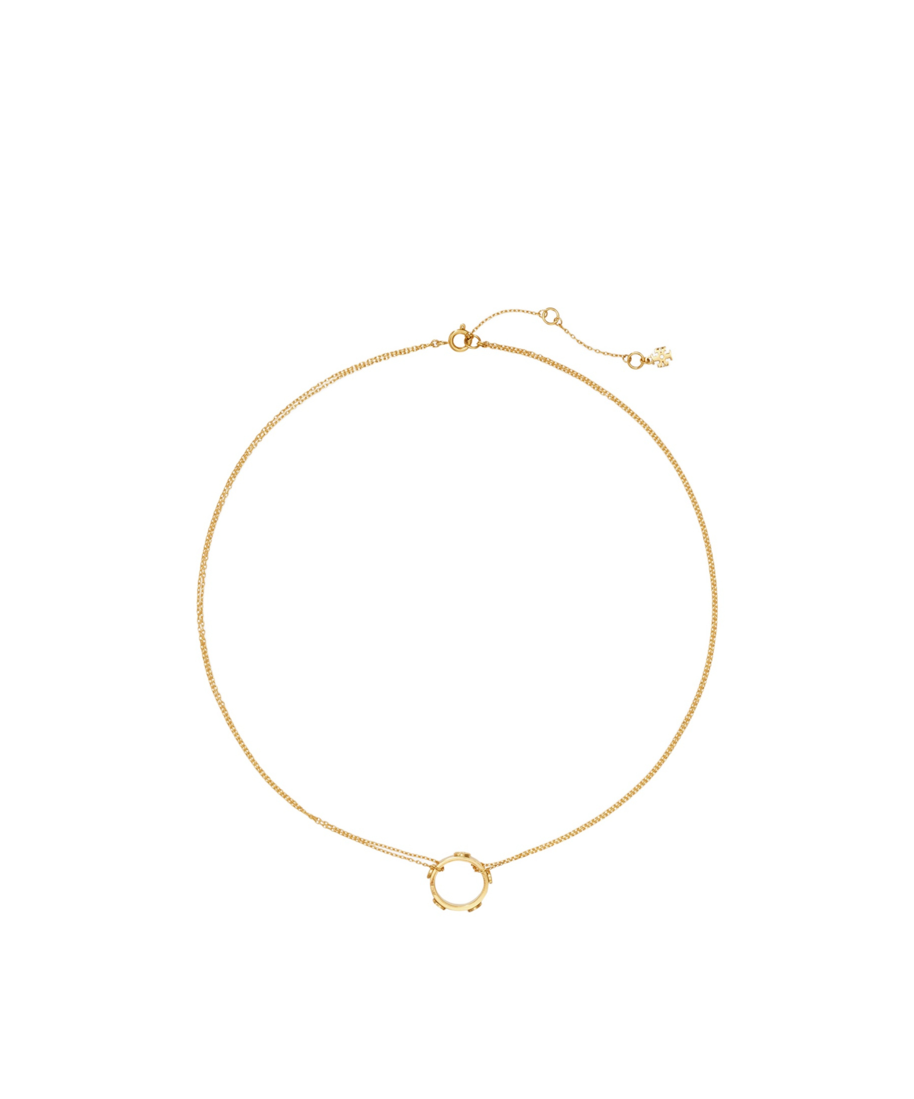 Shop Tory Burch Miller Stud Pendant Necklace In Yellow