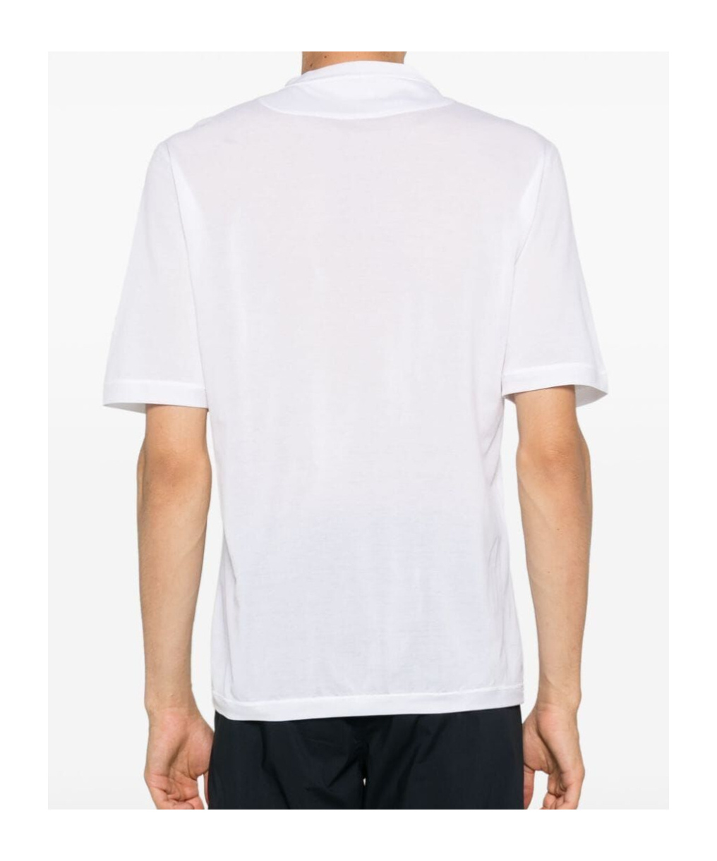 Shop Kiton Pique Woven T-shirt In White