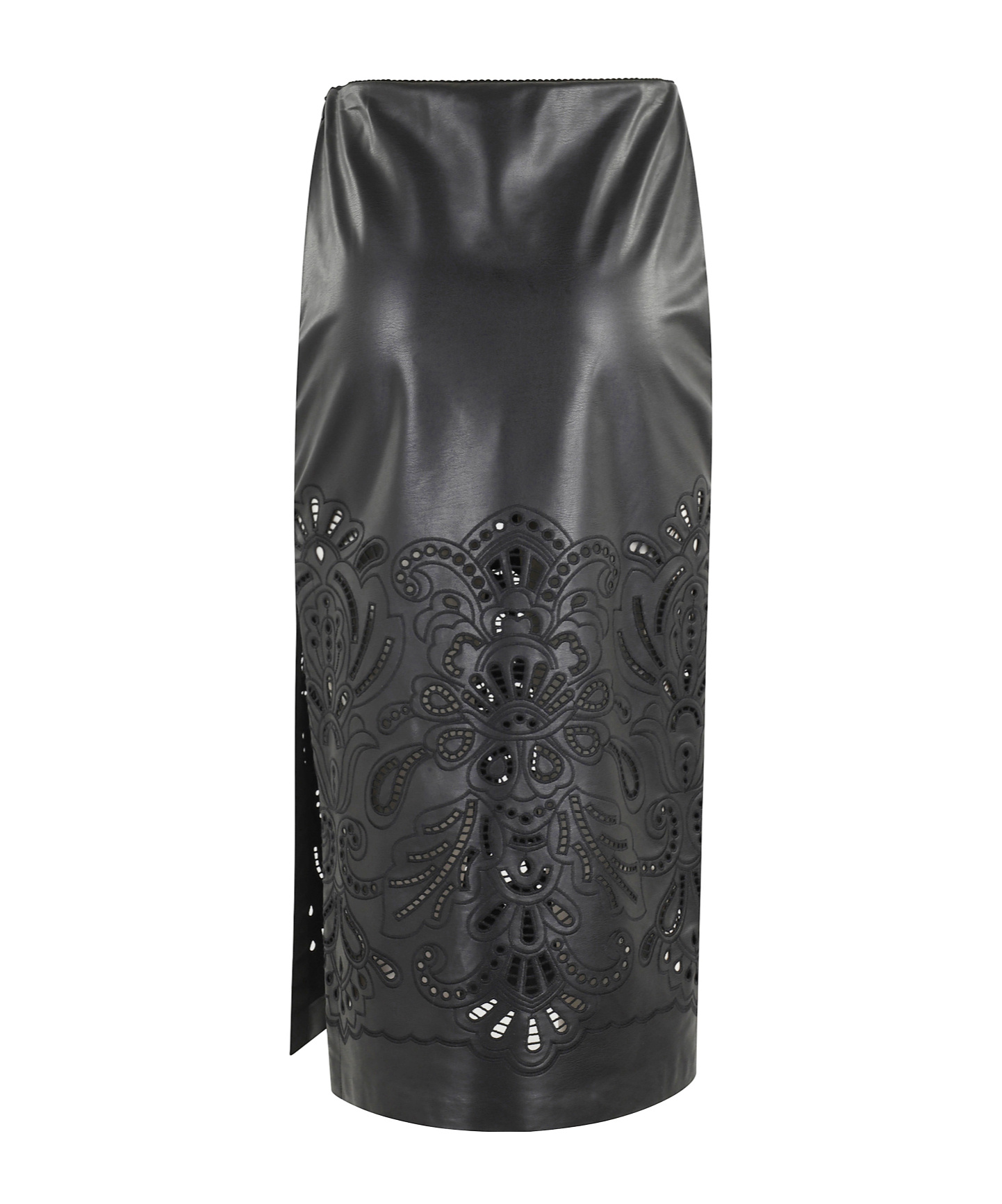Ermanno Firenze Embroidery Detail Midi Skirt In Black