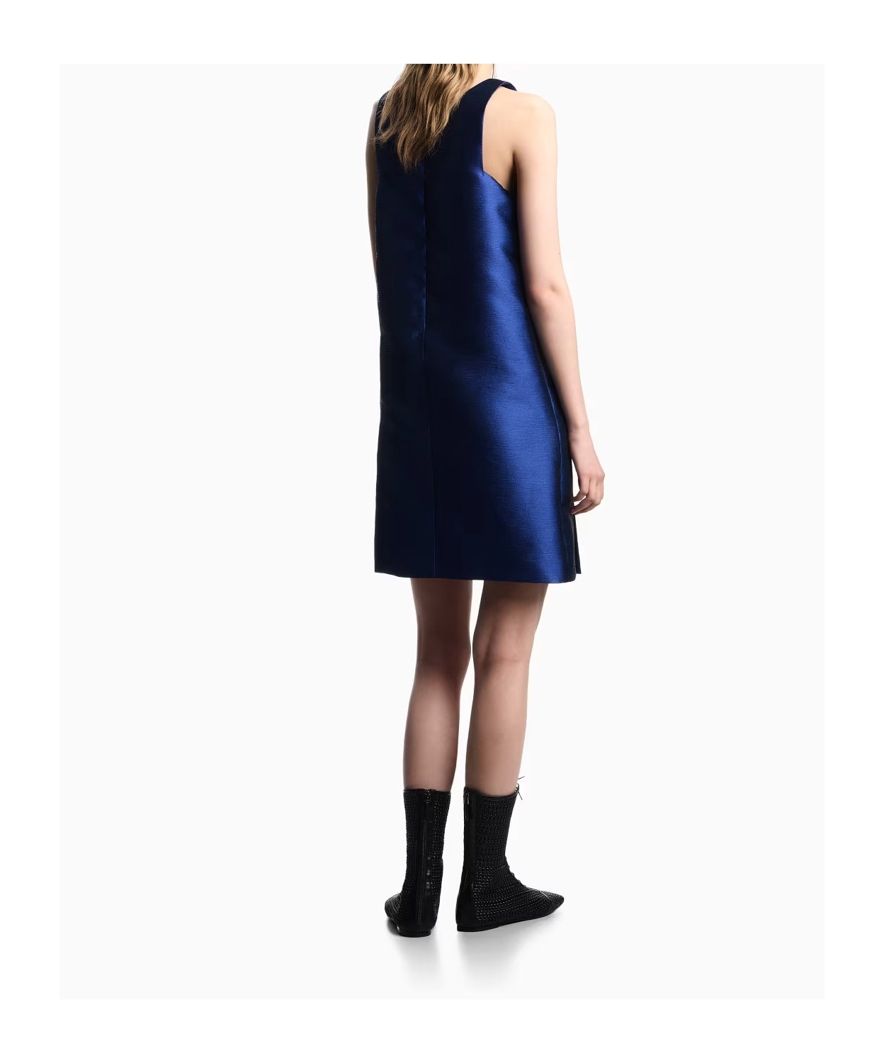 Emporio Armani Short Dress In Shantung-effect Fabric