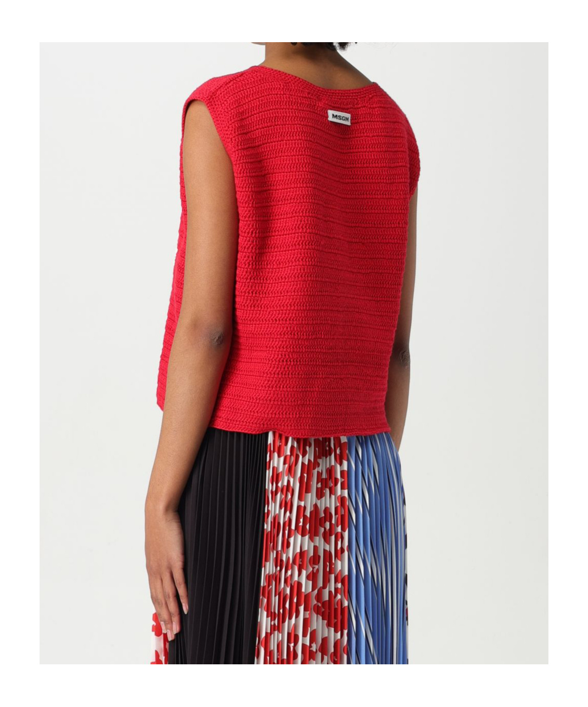 Msgm Crochet-knit Top In Red