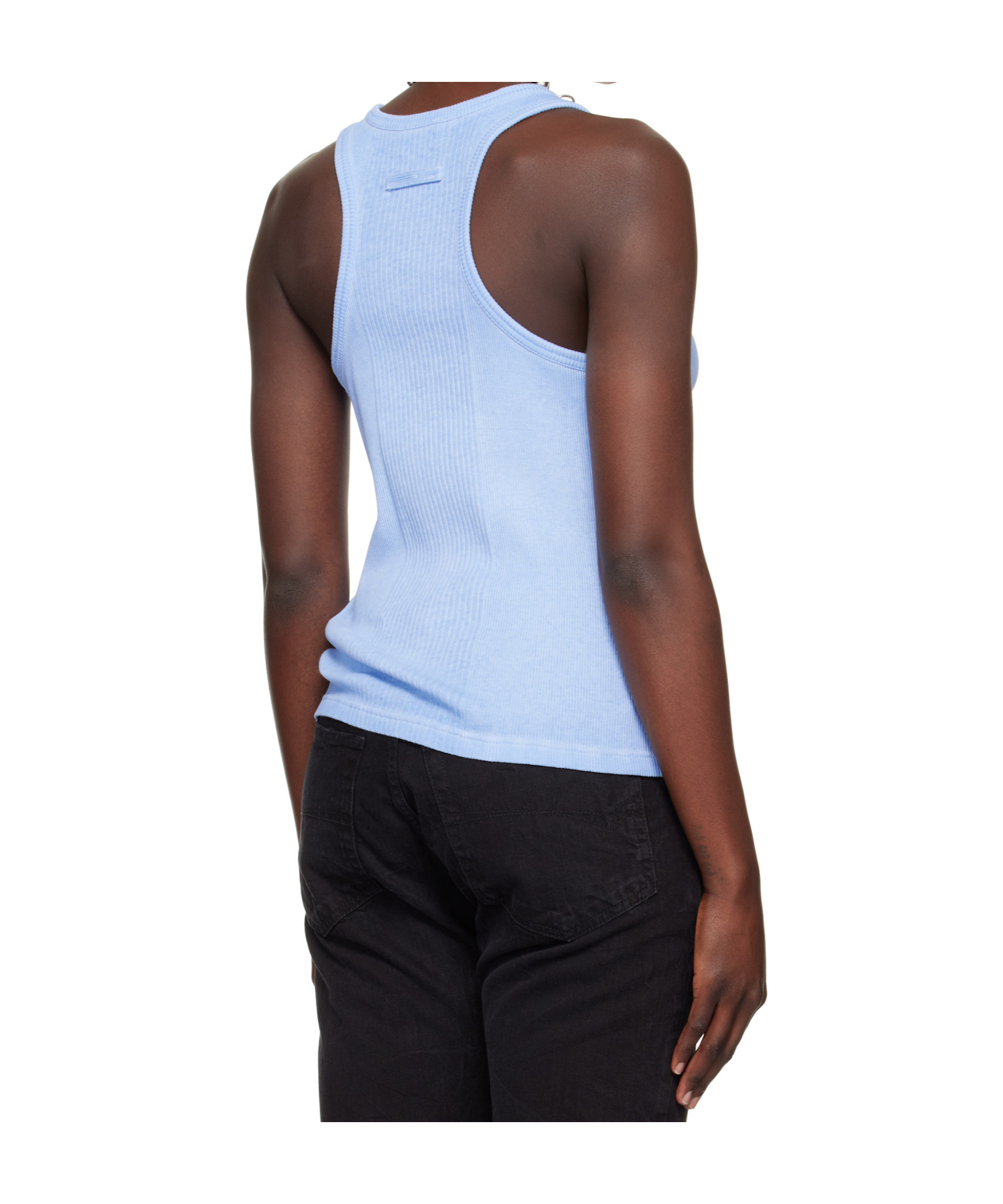 Shop Jean Paul Gaultier Sleeveless Tops In Blue