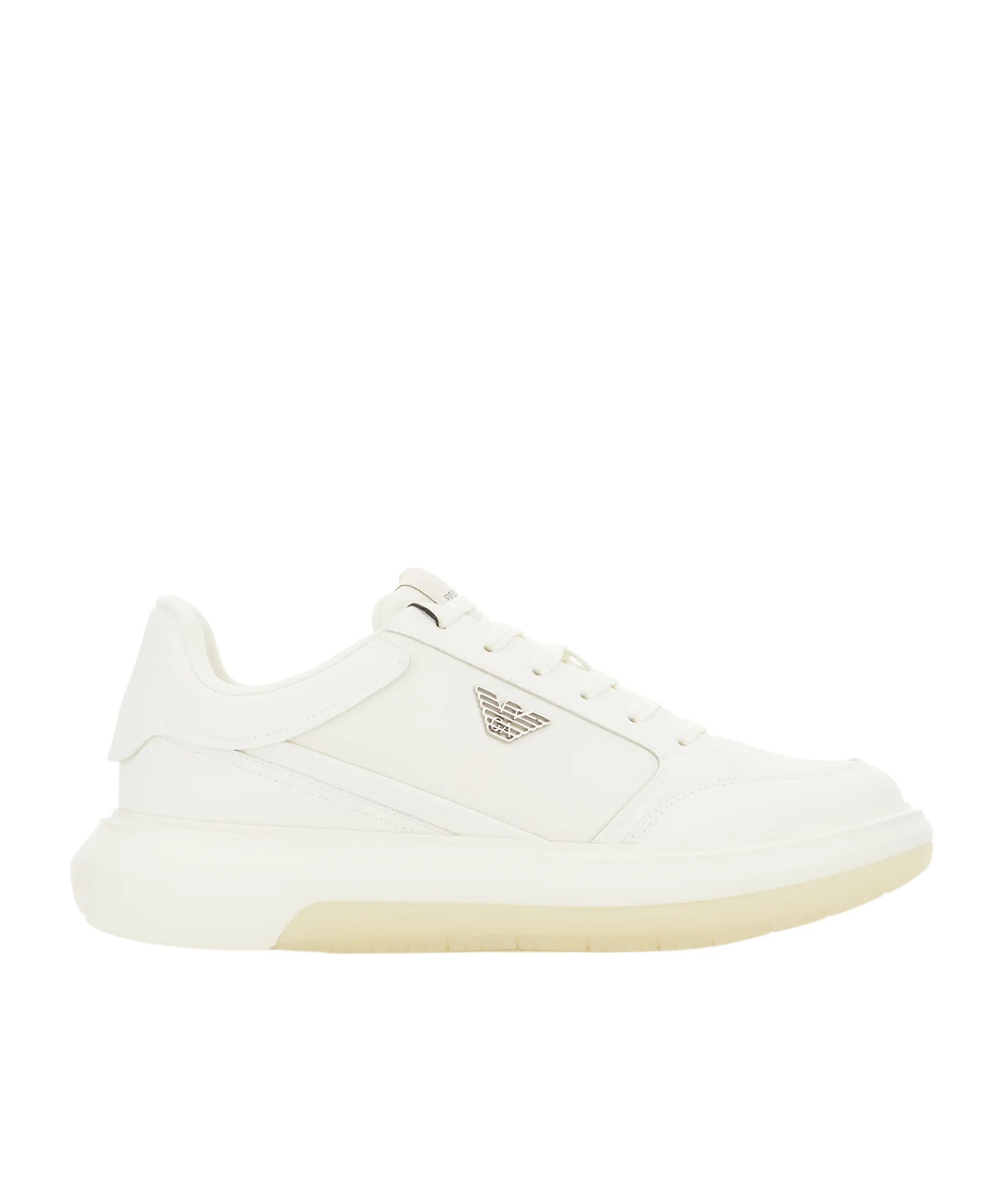Emporio Armani Logo-plaque Platform Sneakers In White