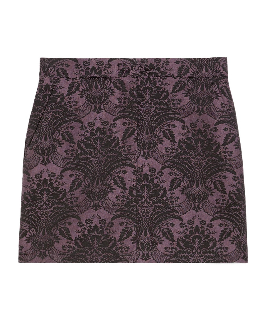 Max Mara Jacquard Technology Wool Miniskirt In Black