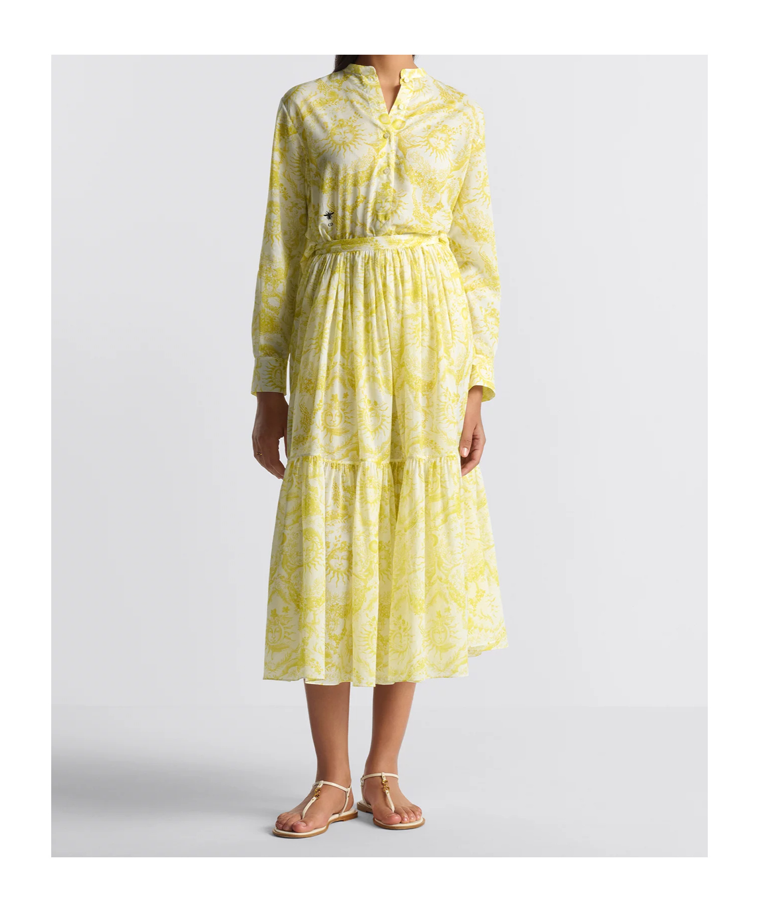 Dior Iviera Pleated Detail Skirt In Yellow
