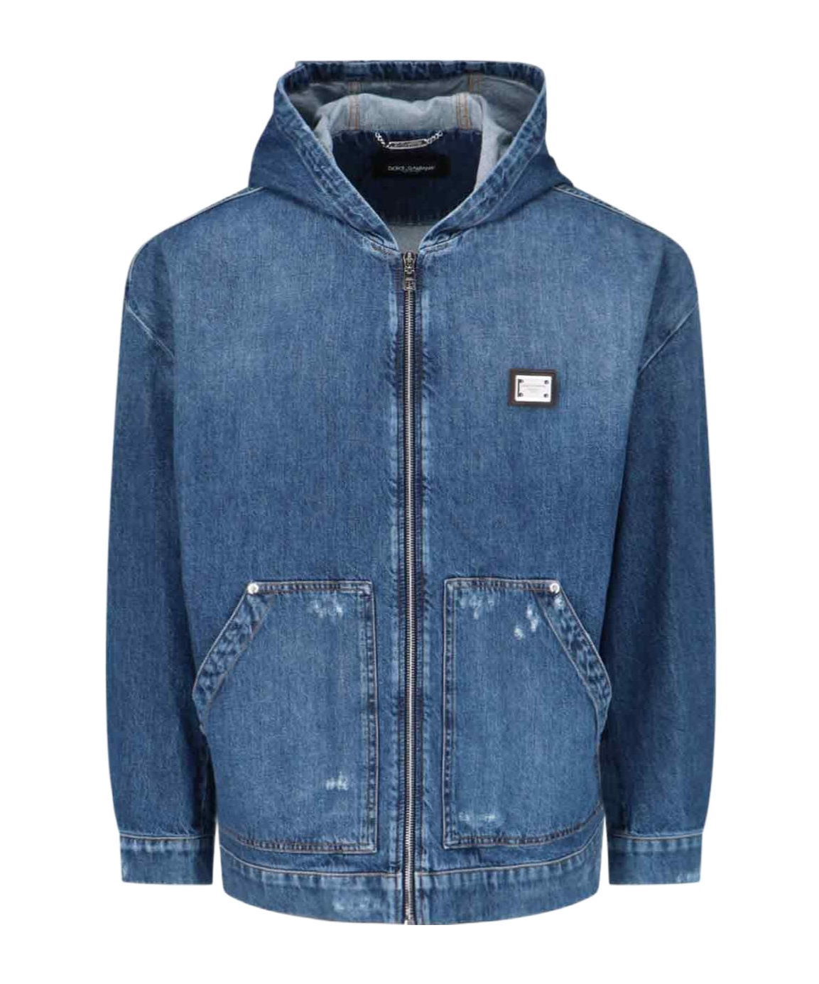 Dolce & Gabbana Jacket Hooded Front Pockets In Blue
