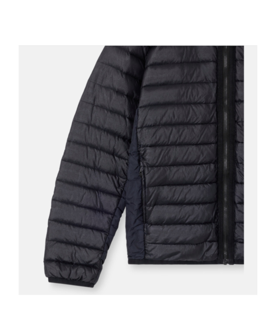 Stone Island Hooded Down Jacket With Anti-drop And Zip Pockets In Black