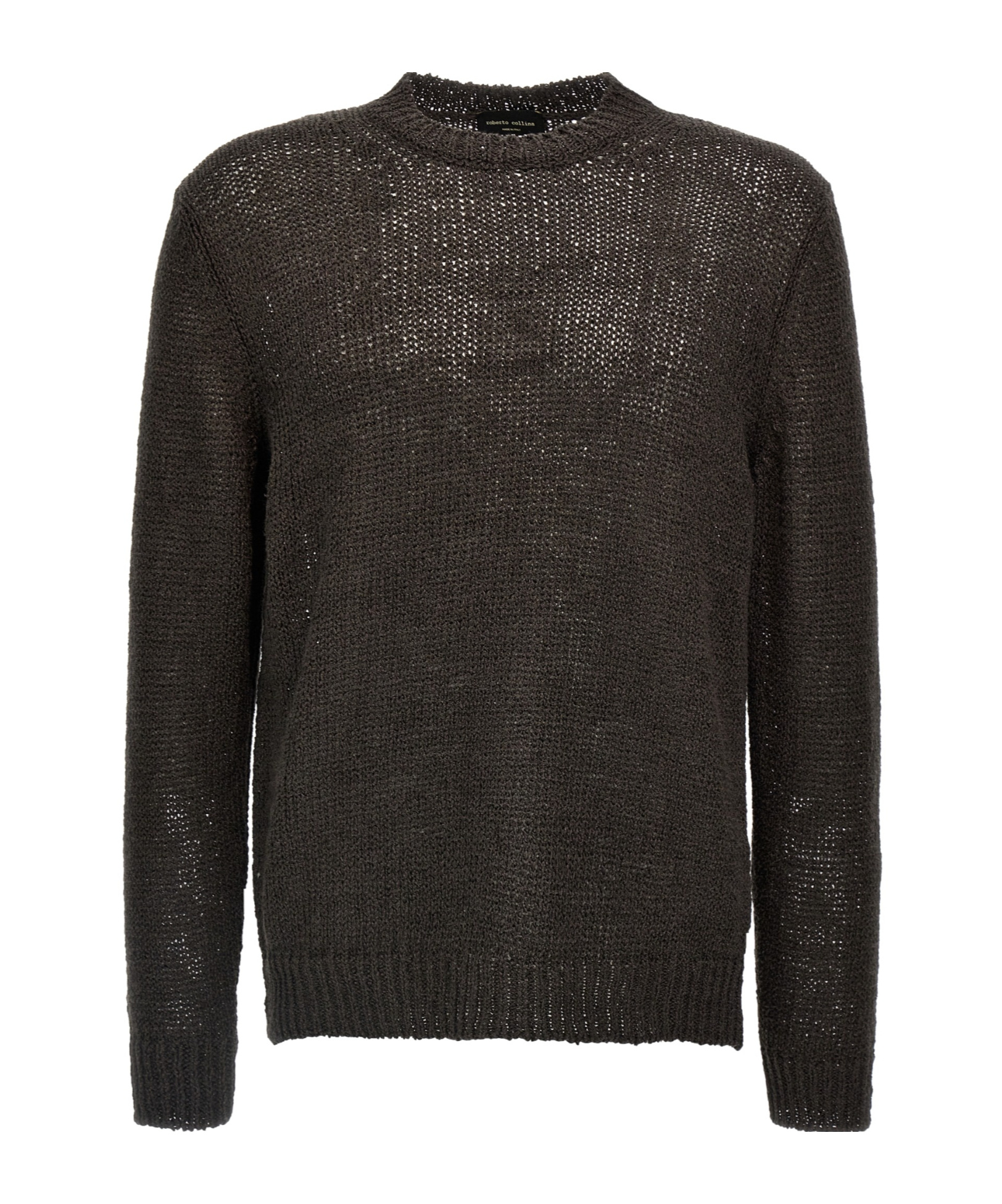 Roberto Collina Crew Neck Knitted Mesh Sweater