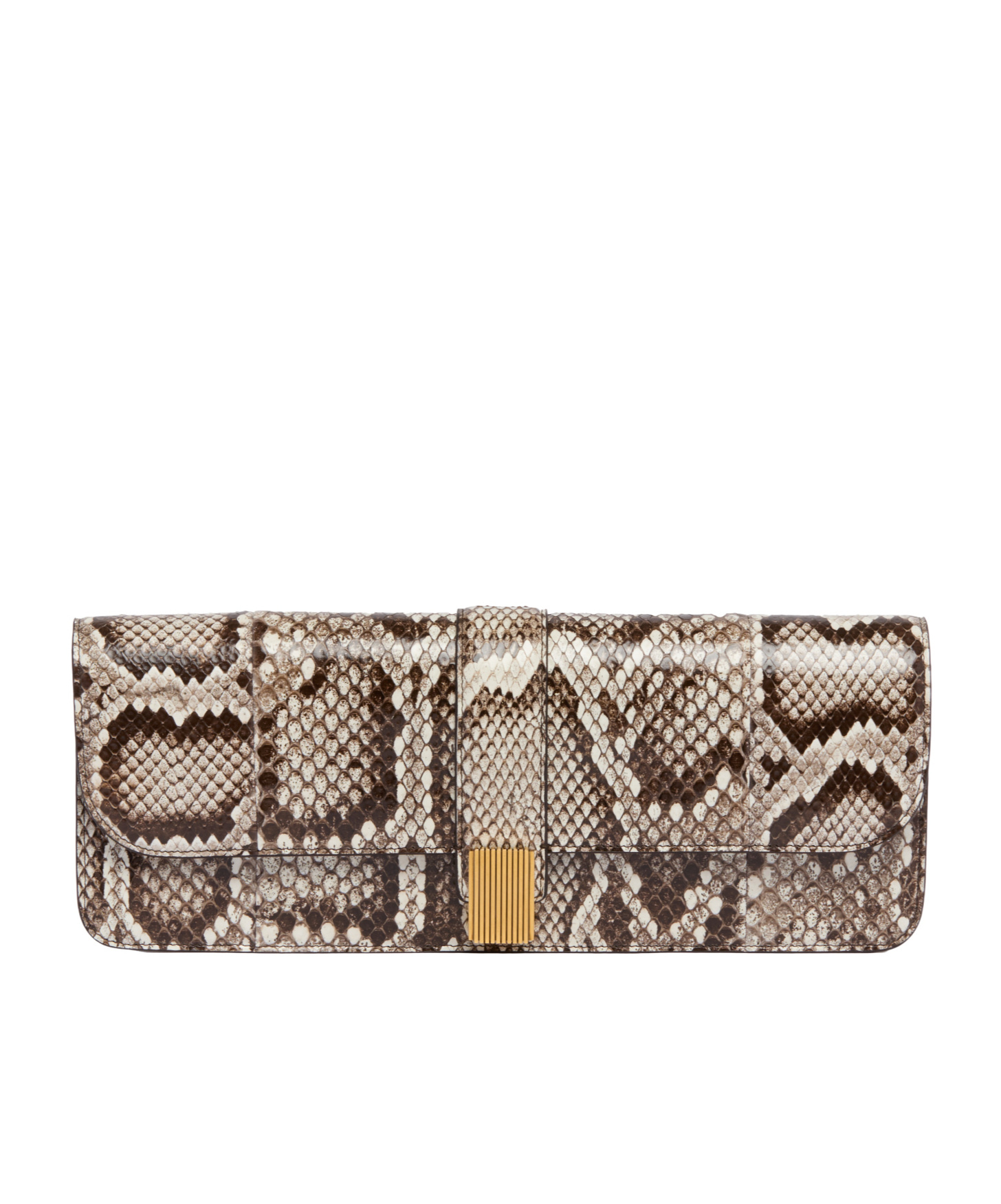 Khaite Animal-print Clutch In Brown