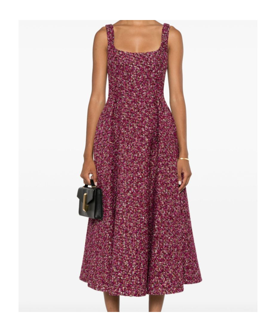 Alessandra Rich Sequin-embellished Tweed Mini Dress In Red