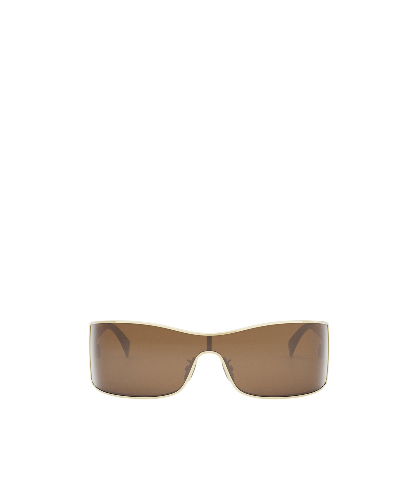 Celine Maxi Triomphe Metal Rectangular Shield Sunglasses In Brown