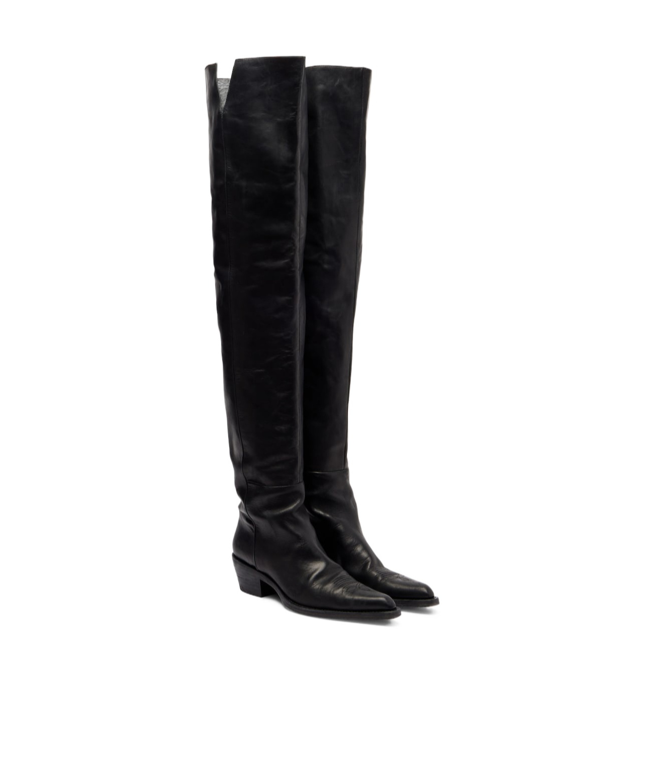 Khaite Clive 35 Leather Over-the-knee Boots In Black