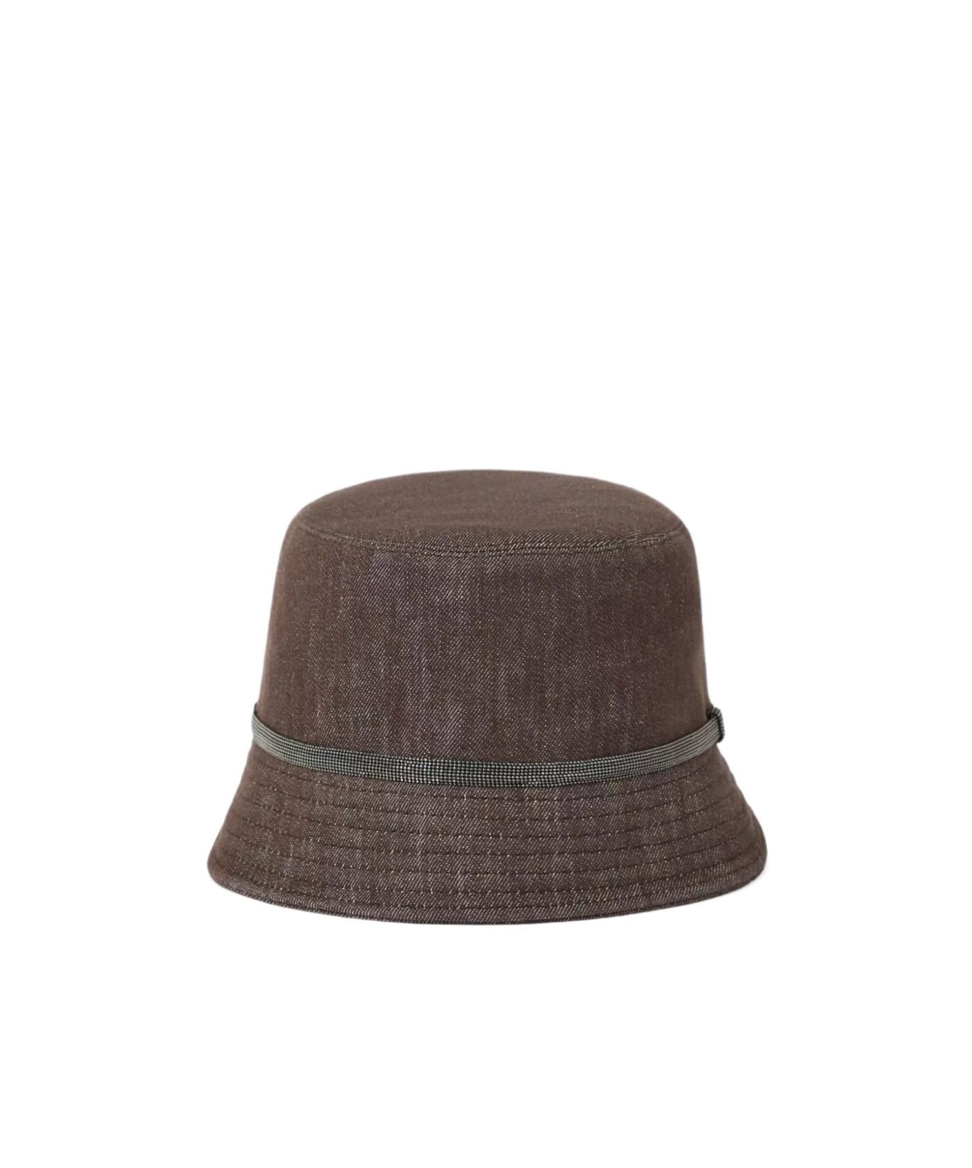 Brunello Cucinelli Cotton Bucket Hat Contrast Band In Brown