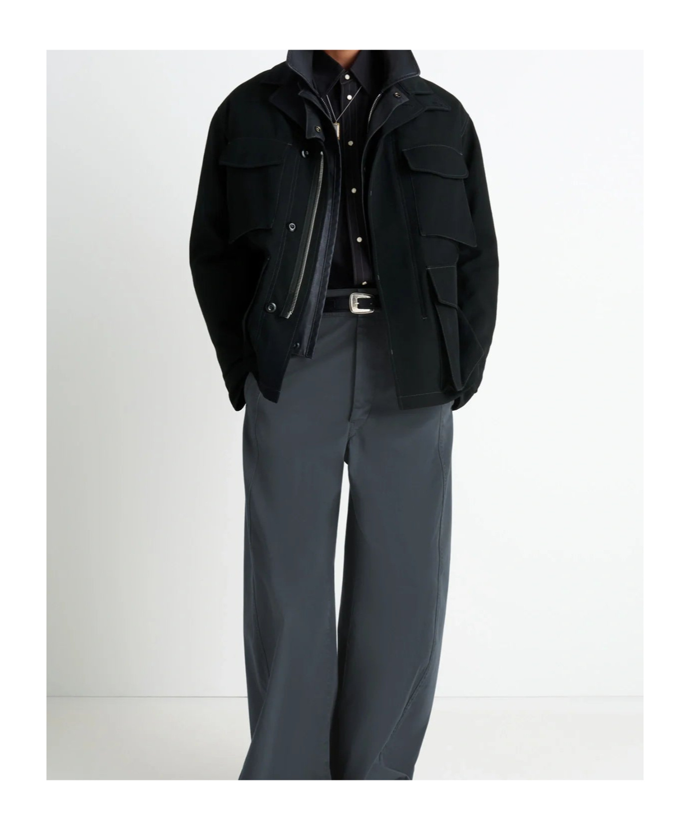 Lemaire Buttoned-cuff Pocket Overshirt In Green