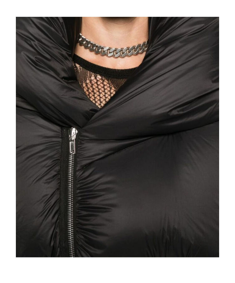 Rick Owens Long-sleeved Down Jacket In Black