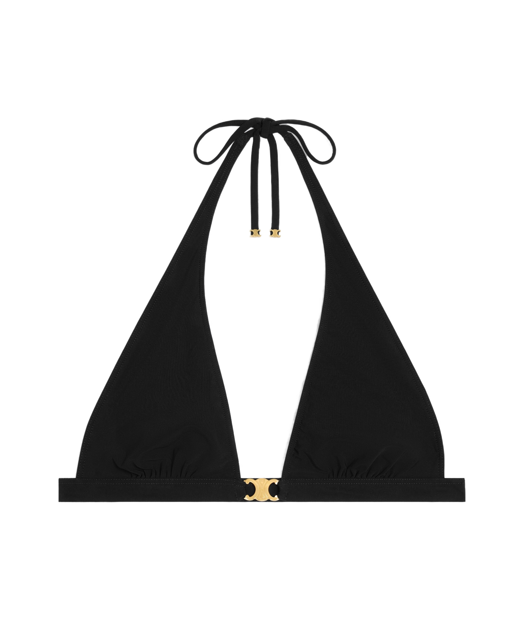 Celine Triomphe Triangle Top In Matte Jersey In Black