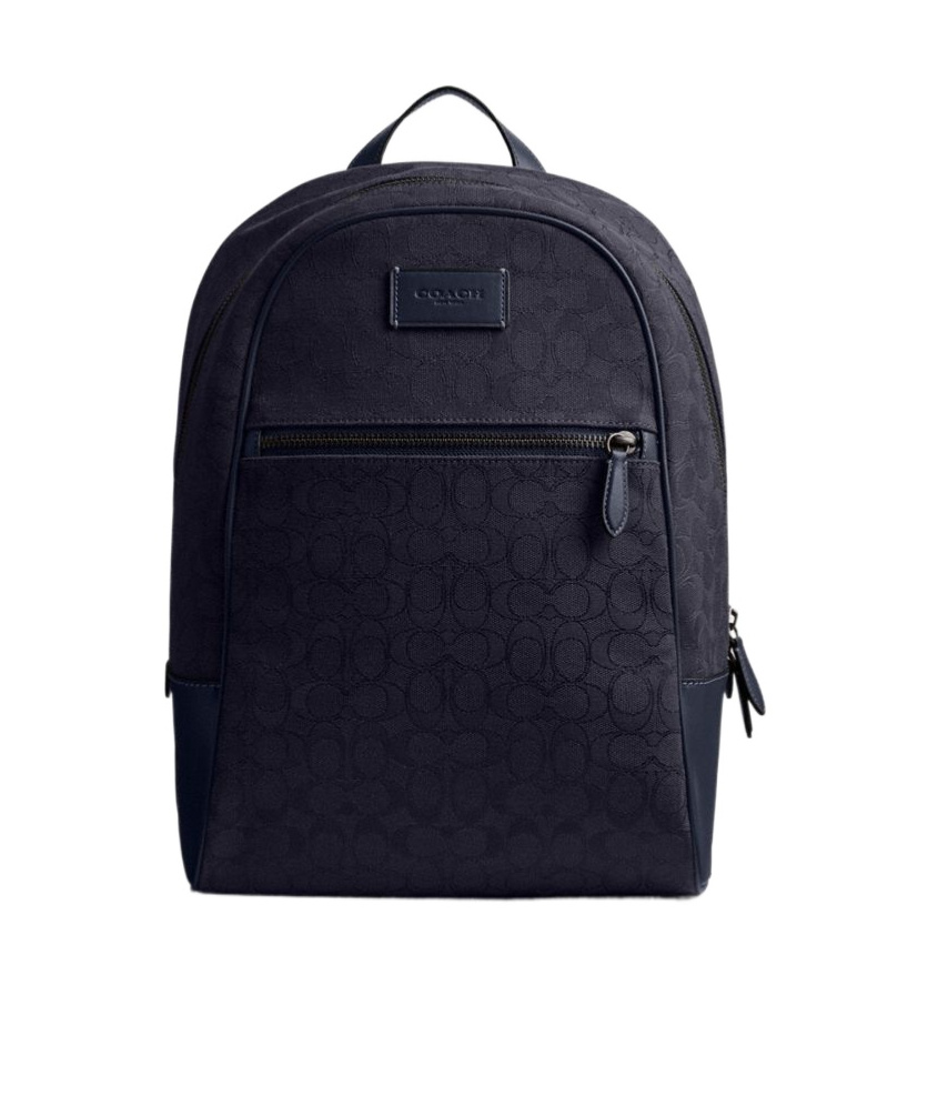 Coach Theo Backpack In Signature Jacquard In Midnight Navy