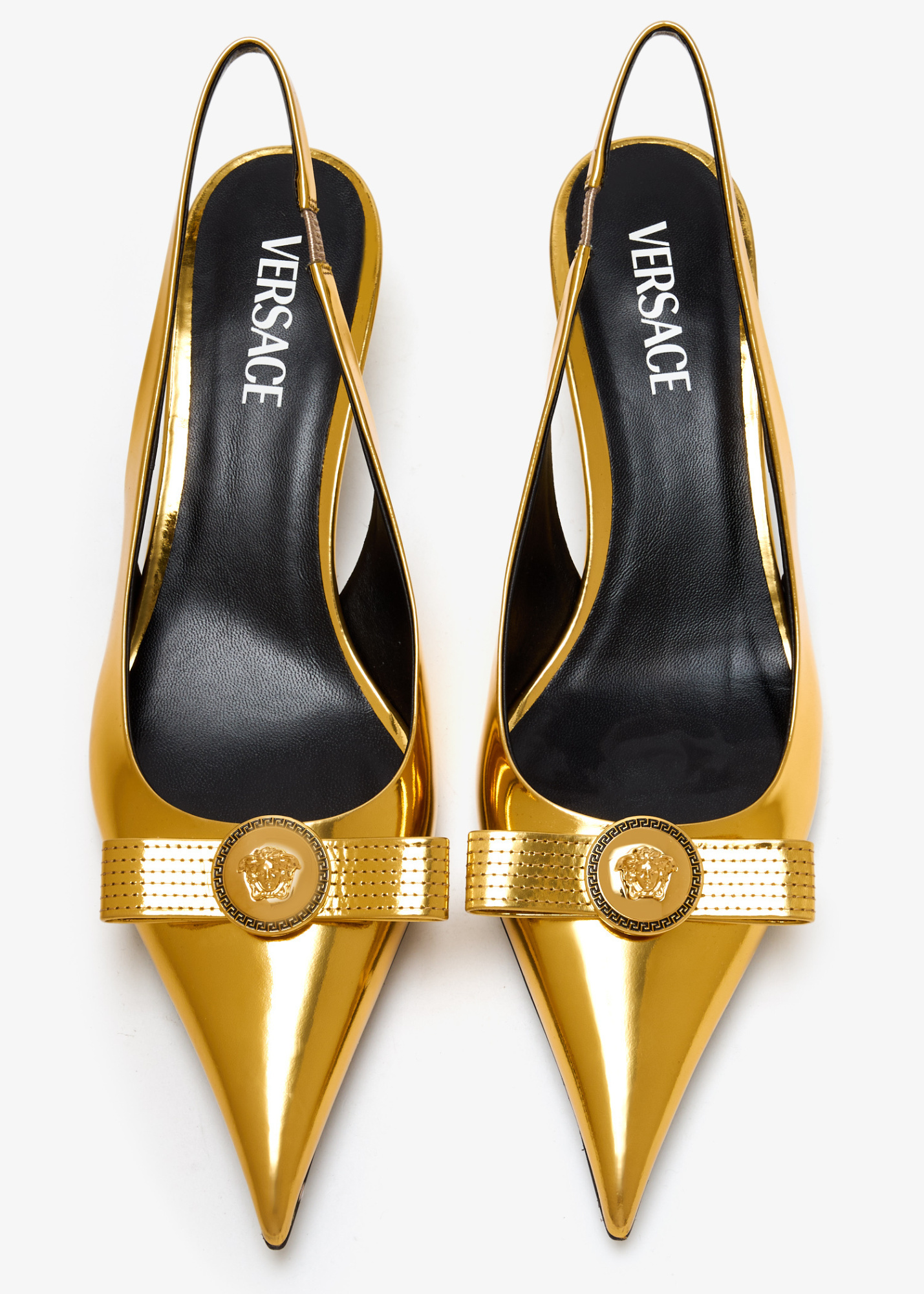 Versace Metallic Slingback Pumps
